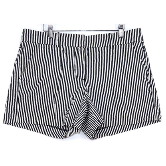 Sandro Womens Navy & White Striped Cotton Shorts Size S Coastal Granddaughter - Picture 1 of 9